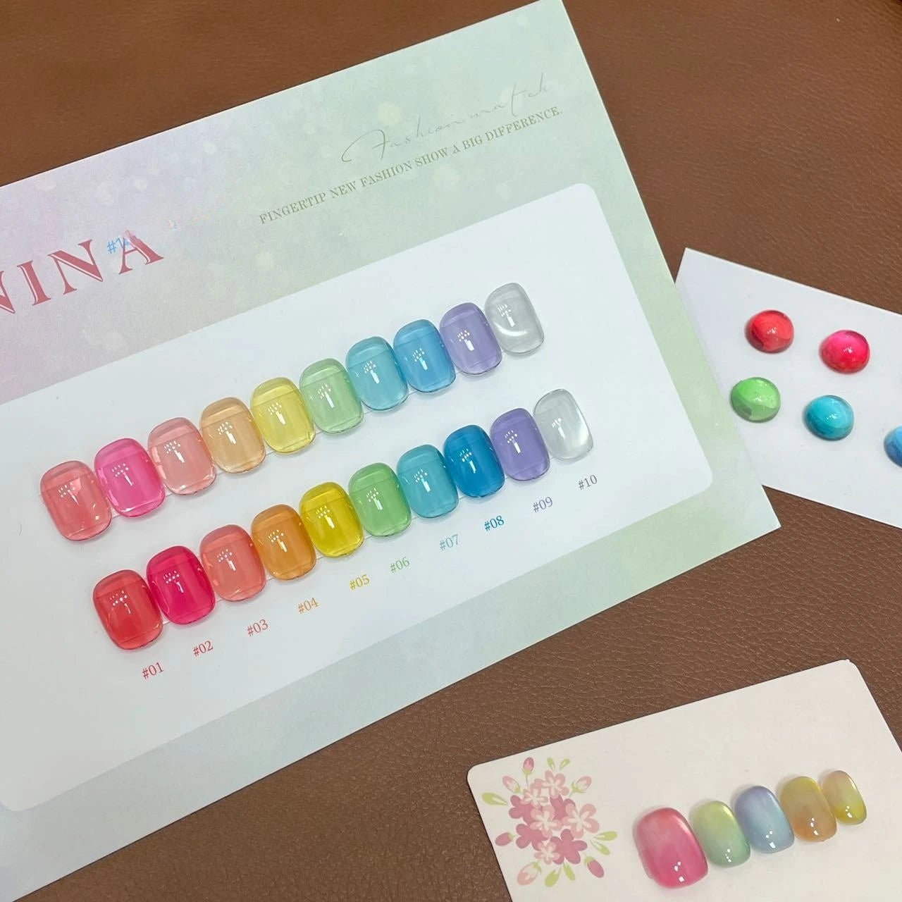 Translucent Glaze Colors Gel Nail Polish Set Varnish Lacquer Jelly Clear Gel Nail Art Gemstone LED&UV Syrup Gel Polish Kit 15ml
