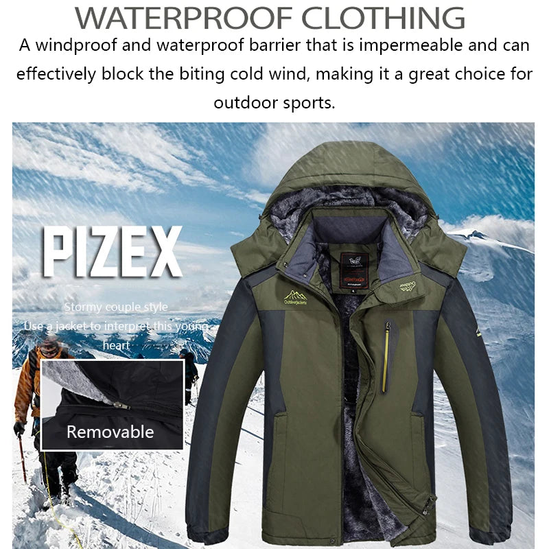 9XL Winterfleece Jacke - Kapuze abnehmbar, Winddicht