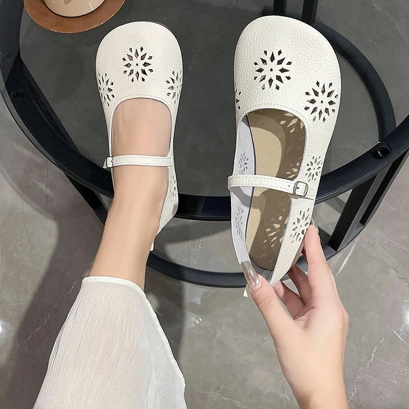 Frühling Herbst Design 2025 - Barefoot Ballet Mary Jane Damen Flache Weiche Schuhe - Hohle Weiche Sohle Casual Loafers
