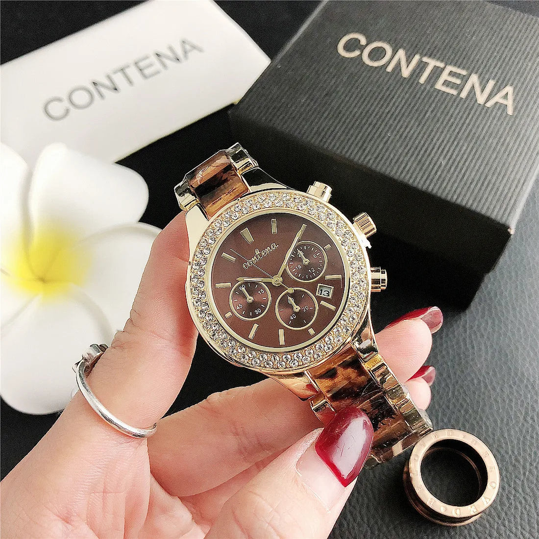Luxus-Uhren 2025: Top Brand Fashion Rhinestone - Elegant Rose Gold Ladies Bracelet Quartz Collection