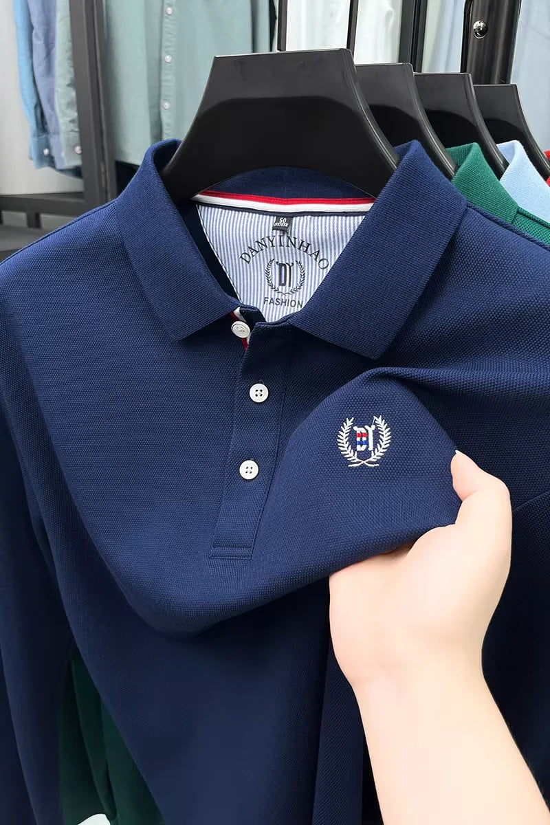 Tricou cu mânecă lungă și brodat Eleganza Polo - Mărimea M, amestec de bumbac