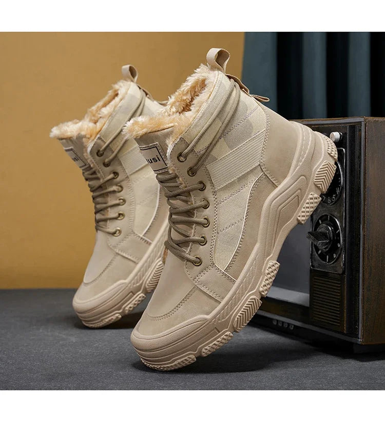 Ghete de iarnă călduroase cu căptușeală din velur Choice B2-M2299 - Mărimea EU 39-44, Toc 1-3 cm, Antiderapante