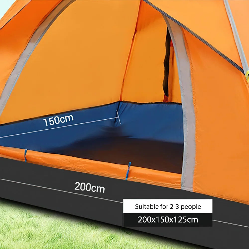 One-click automatic camping tent, double, waterproof roof, double door, outdoor, 2-3