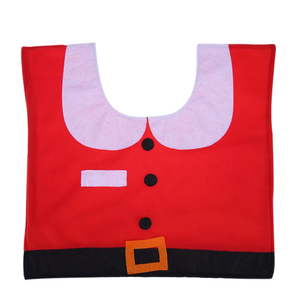 3PCS Christmas Toilet Seat Cover Creative 3D Xmas Cute Cartoon Santa Claus Toilet Cover for Bathroom Decor Supplies