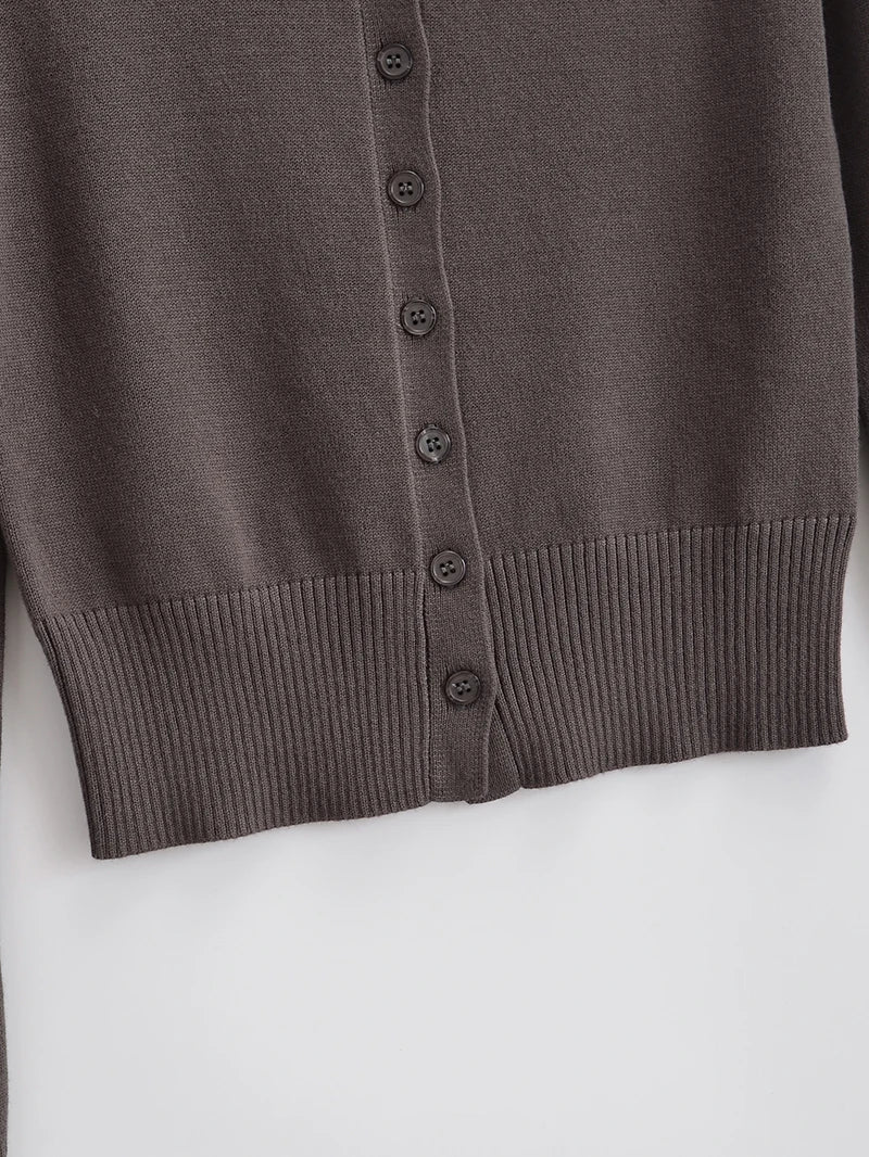 BRUSCRESTCN Korean Crop Cardigan - Größe M Schwarz