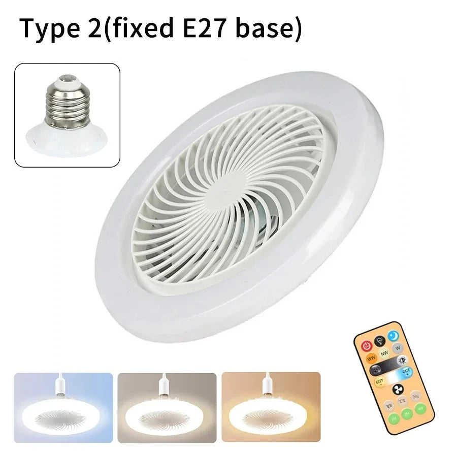 Smart 2 In 1 Deckenventilator Mit Fernbedienung Beleuchtung E27 Umschaltbasis Beleuchtungsbasis Für Schlafzimmer Und Wohnzimmer