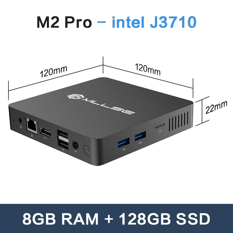 Mini PC compact MLLSE M2 Air - 128 GB ROM, N4000, 6 GB RAM
