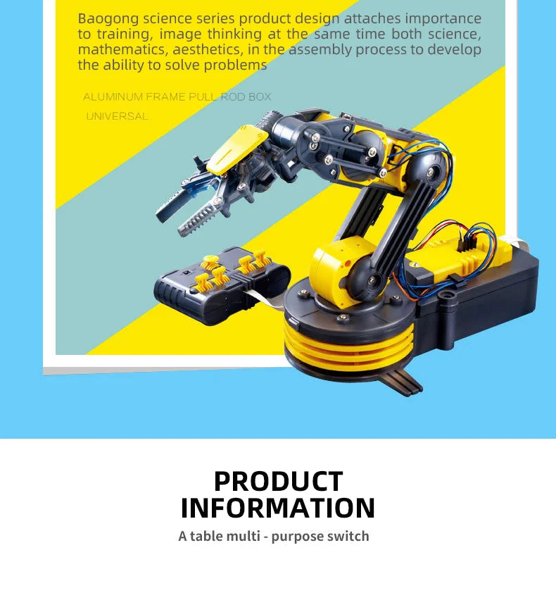 Telecomandă manipulator DIY electric științific robot braț experiment asamblare copii jucării educative cadou de ziua de naștere copil