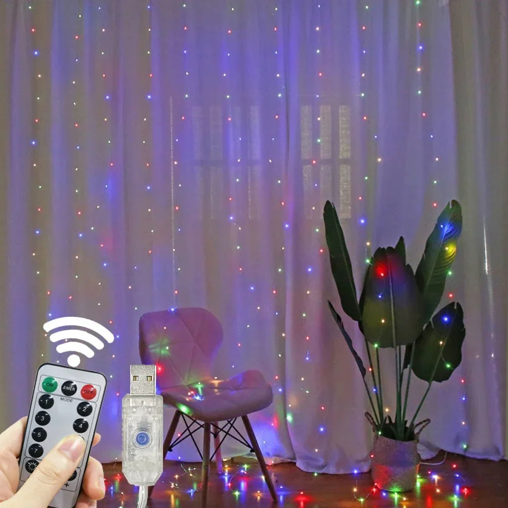 FairyLights CurtainLights Fernbedienung - Länge 3 4 6 m, USB, <60 lm