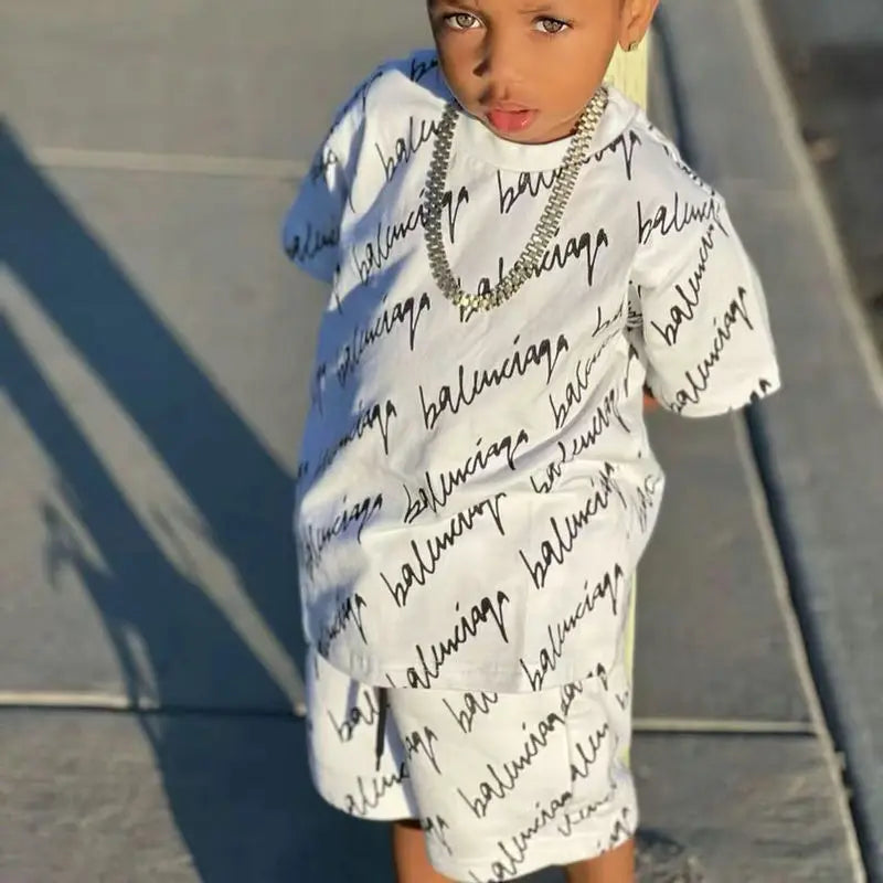 cutyome 1-6Years Baby Boy Clothes Summer Short Sleeve T-shirt Shorts Pants 2pcs/sets Toddler Kids Boys Casual Clothing Suits Loose 2023 lockeres Jungen-Set