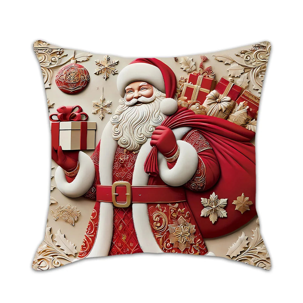 1pcs Christmas Pillow Cover Xmas Party Decoration 2025 Xmas Holiday Santa Claus Pillow Cover Navidad Natal New Year Gift 2026﻿﻿﻿