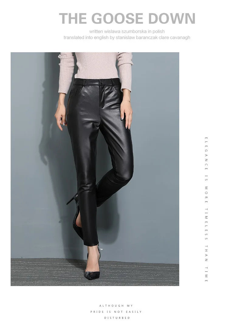 CN Lederhose Damen Slim Fit - Echtleder 4XL Knöchellänge
