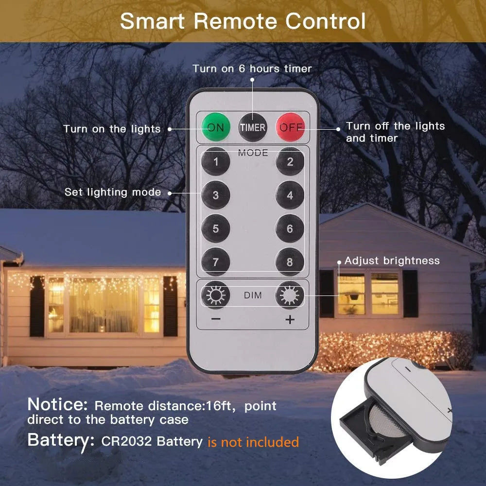 Oświetlenie LED Choice Sternburst – 200 diod LED, pilot zdalnego sterowania, do użytku na zewnątrz