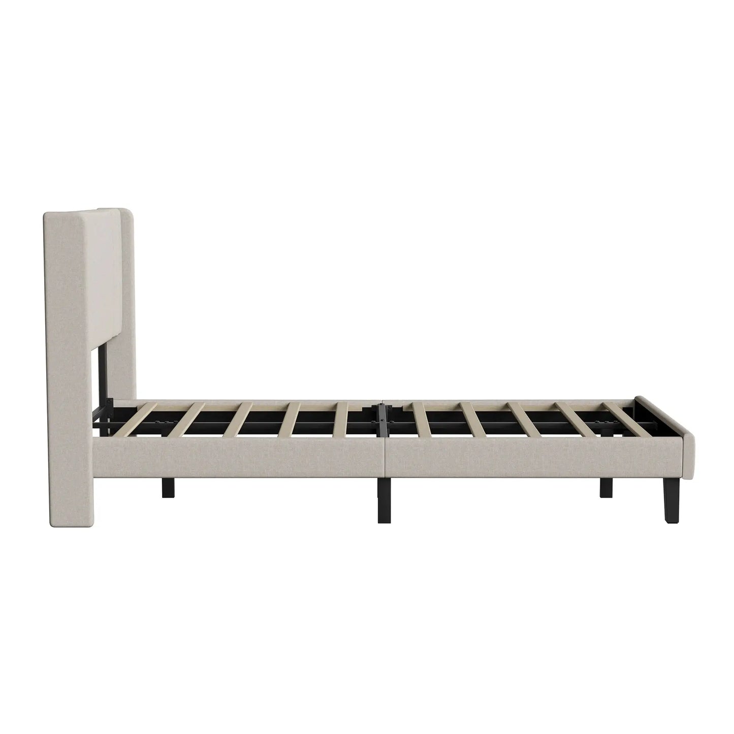 Polsterbett 90x200cm Mit Verstärktem Lattenrost Gepolstertem Kopfteil