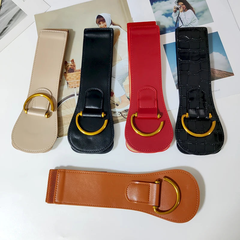 Designer Gürtel für Damen - Hochwertige Luxus Damen Taille Stretch Kummerbund - Schwarzer Elastischer Korsett Gürtel Großes Kleid Taillenband