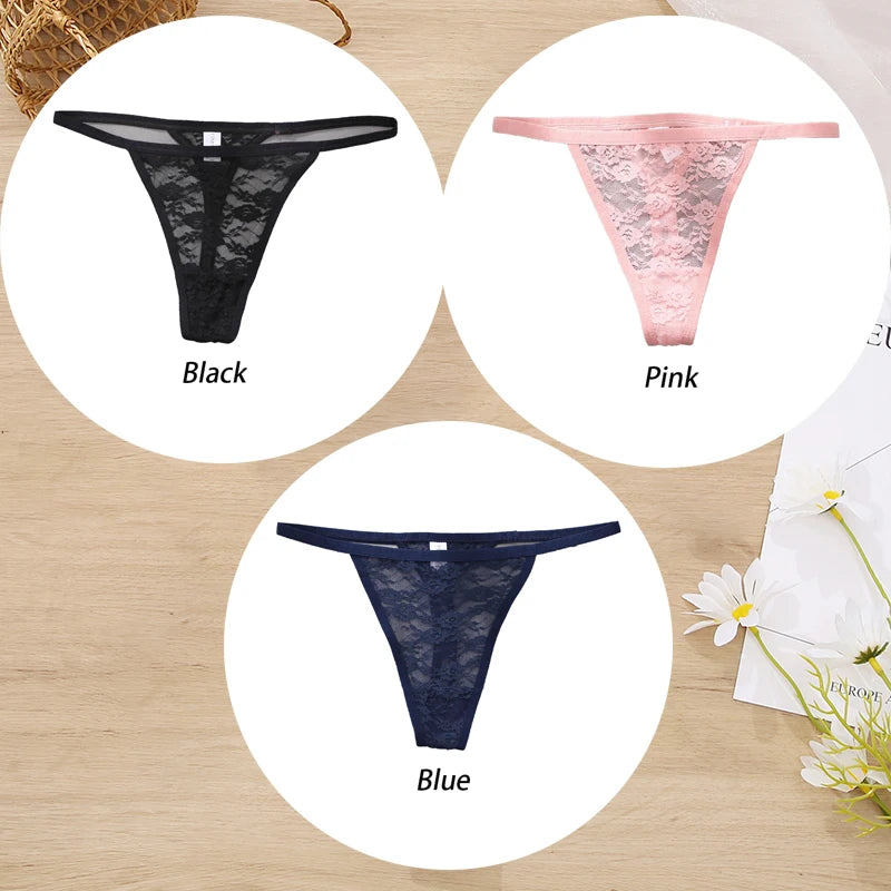 ZhejiangChoice Spitzen-Set Damen G-String - 3er Low Waist