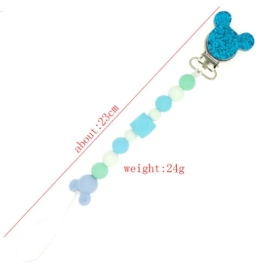 Baby Pacifier Clips Chain Silicone Beads Teether Toys Dummy Holder Pacifier Chain Gift