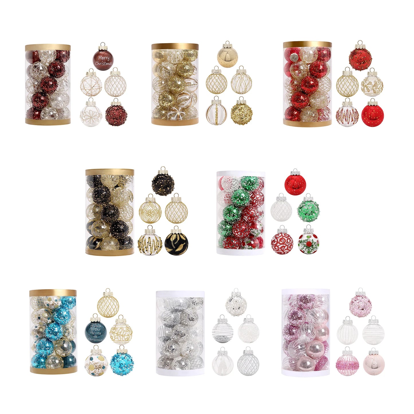 LichtKugel 220902LW01 Transparent - Christbaumkugeln 25 Stück, Ø4 cm