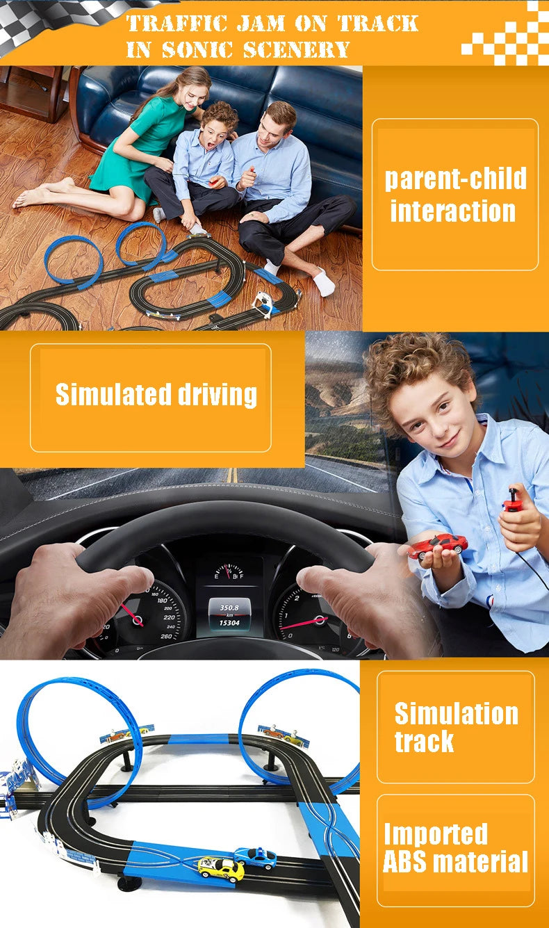 Railway Track Toy Set Racing Track Electric Double Remote Control Car Interactive Autorama Circuit Voiture Toy For Boy Children