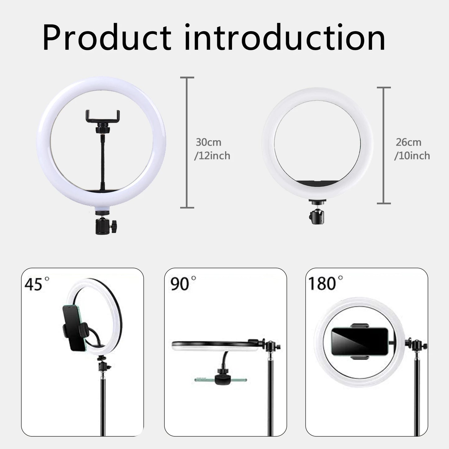 Ringlicht 2025: 12in 30cm Selfie RGB Tripod - Phone Stand Photography LED Makeup Collection