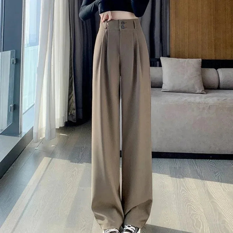 Elegante Hose Koreanischer Stil - Weite Beinlänge Schwarz