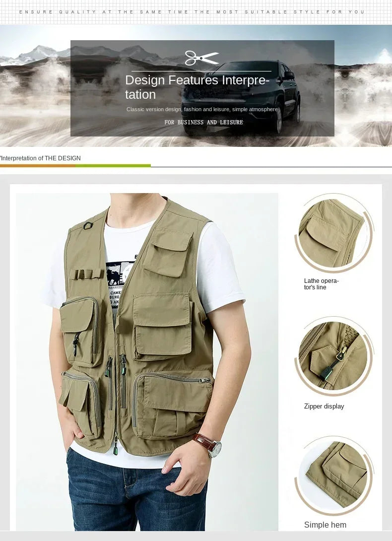 OutGear MultiPocket Jagdweste - 12 Taschen, Mesh, L