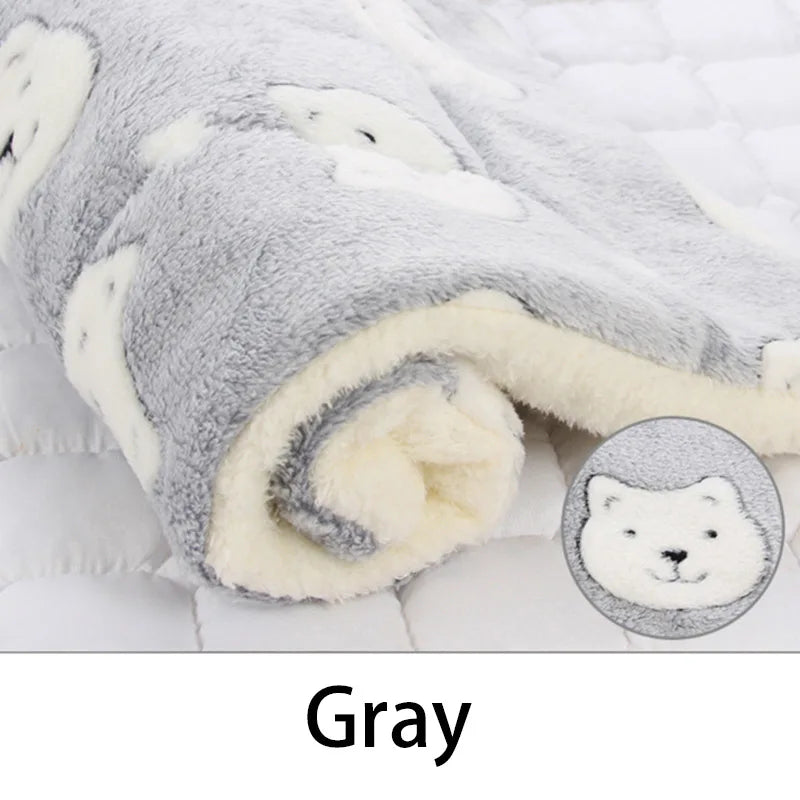 Haustier Schlafmatte 2025 - Hunde Bett Katzen Bett Weiche Haare - Verdickte Decke Pad Fleece Home Waschbar Warm Bär Muster Pet Supplies