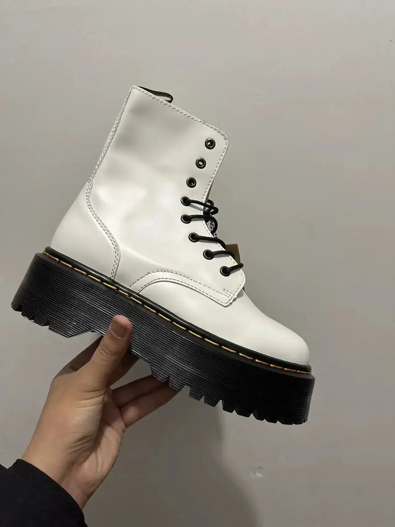 Ghete cu platformă din piele naturală CN Guangdong - Înălțimea tocului 3-5 cm, Platformă 2 cm, Mărimea EU 36-41