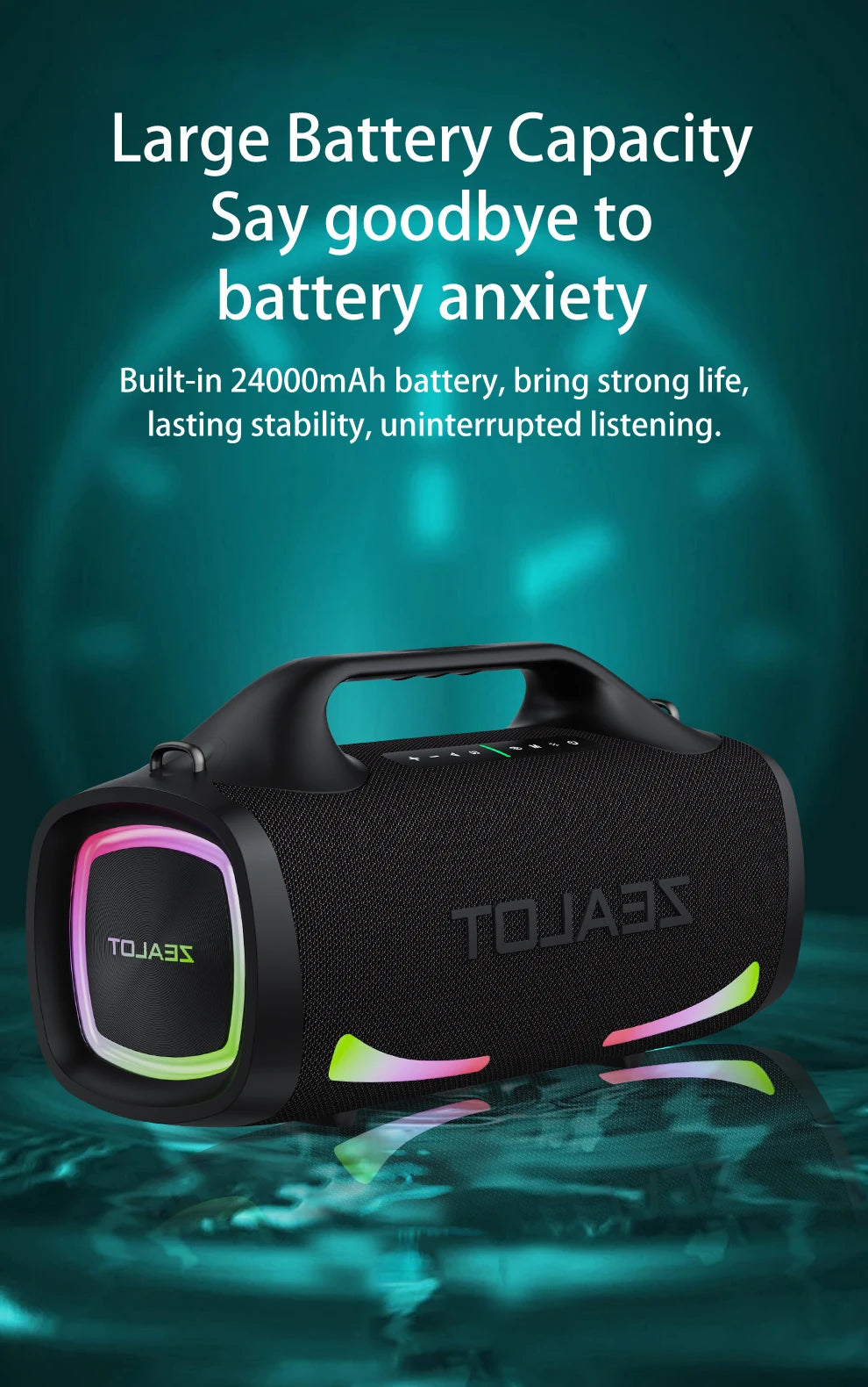 Bluetooth-Lautsprecher 2025: Zealot S79 100W Wireless Outdoor Portable Subwoofer HiFi Sound Collection