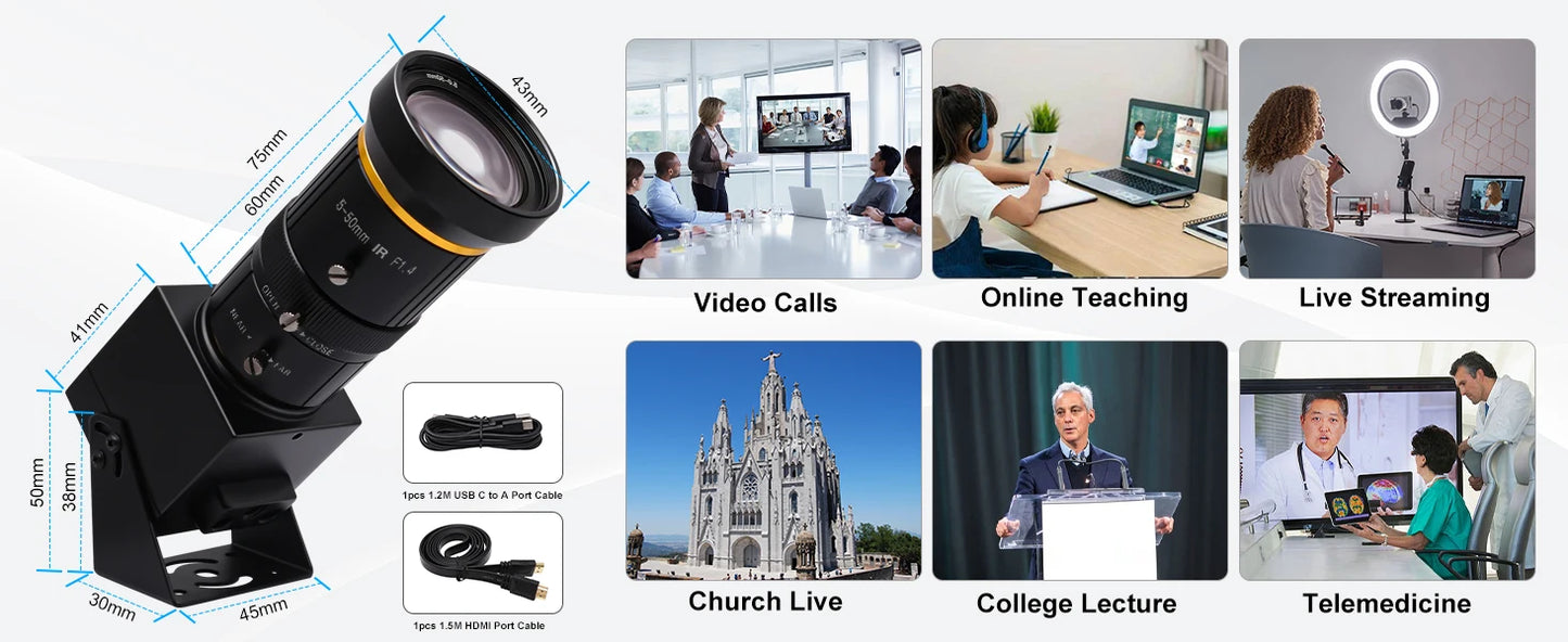 ELP ELP-USB4KCAM30H 4K60FPS Webcam - USB3.0 HDMI 1/2.8"