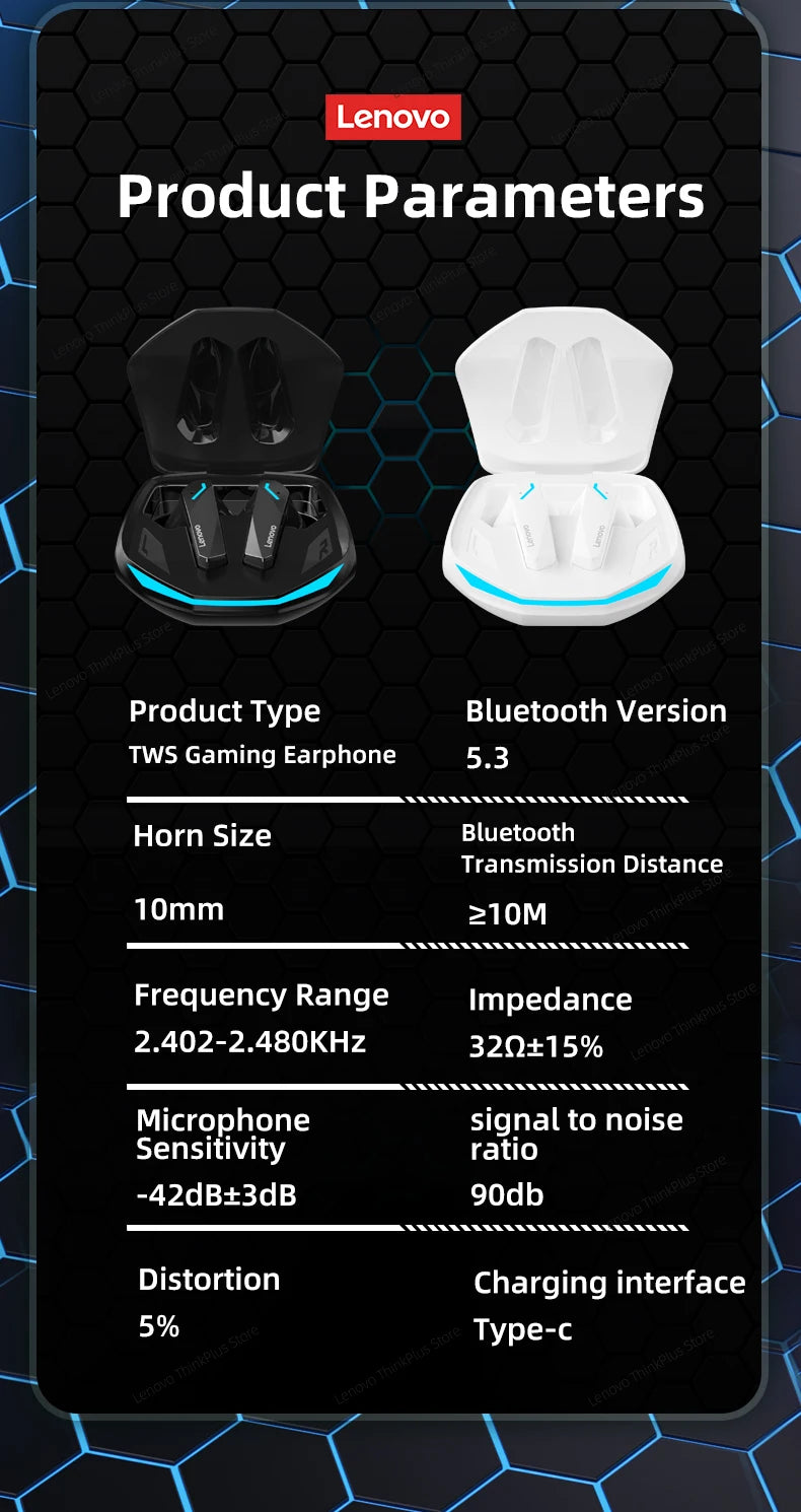 Gaming-Kopfhörer 2025: Lenovo GM2 Pro Bluetooth 5.3 - Sports Wireless In-Ear Low Latency Collection