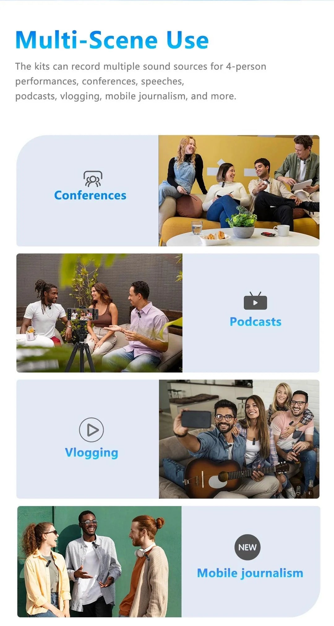 BOYA-V4U wireless microphone for phone & pc video recording live streaming