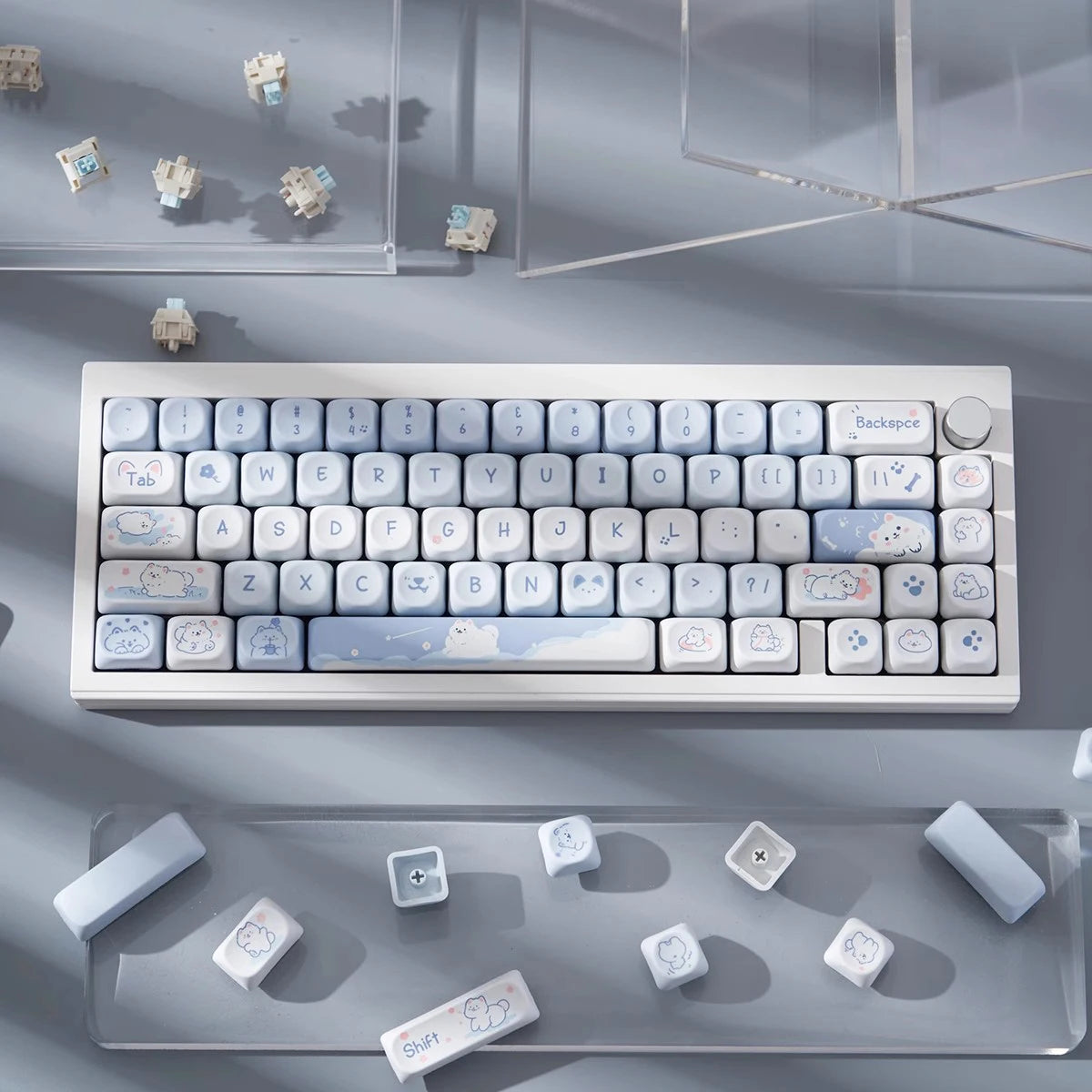 USLION 95Keys Dessert Cat Theme Keycaps MOA Profile PBT Key Caps Kit für 61/64/68/84/75/87Keys GMK67 Gaming Mechanical Keyboard