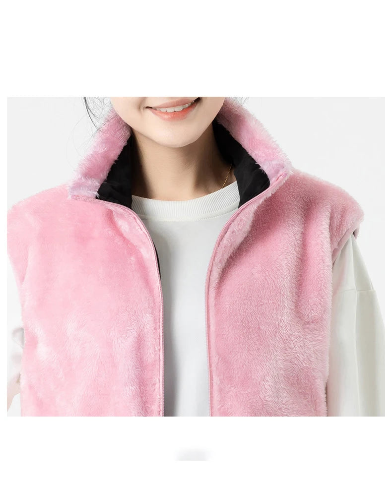 Ippolich 9-Zonen Smart-Heizjacke - Korallenfleece USB M-XL