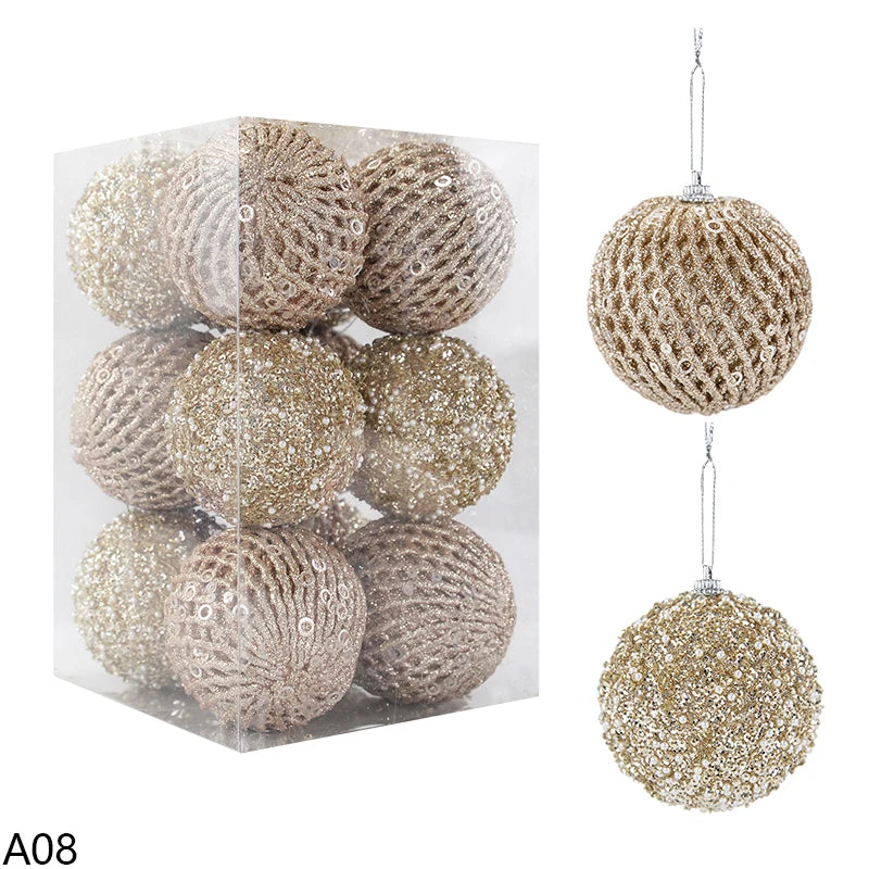 Jinghaohappy Christbaumkugeln - 12 Stück Kunststoff 6 Zentimeter