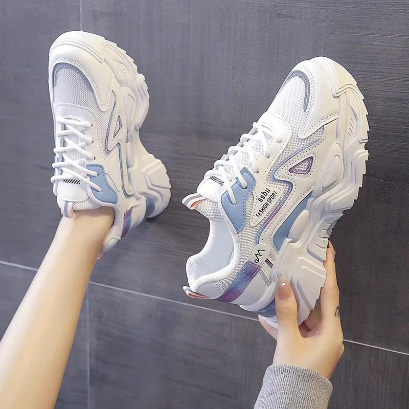 NEW Sneakers Women Platform Flat Shoes Woman Shoes Green Casual Trainers Ladies Chunky Sneakers Women Shoes