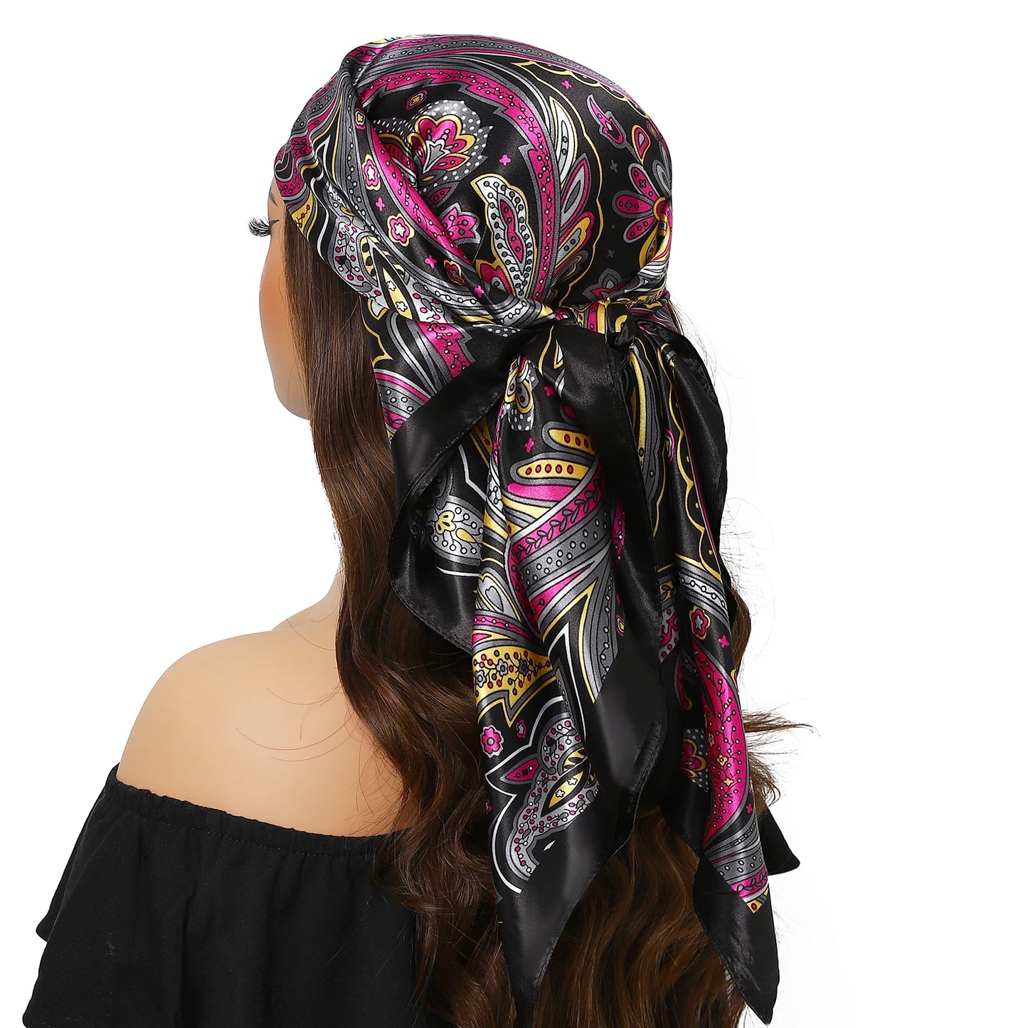 Kopf Foulard Seidenglanz - 90x90 cm Polyester weich