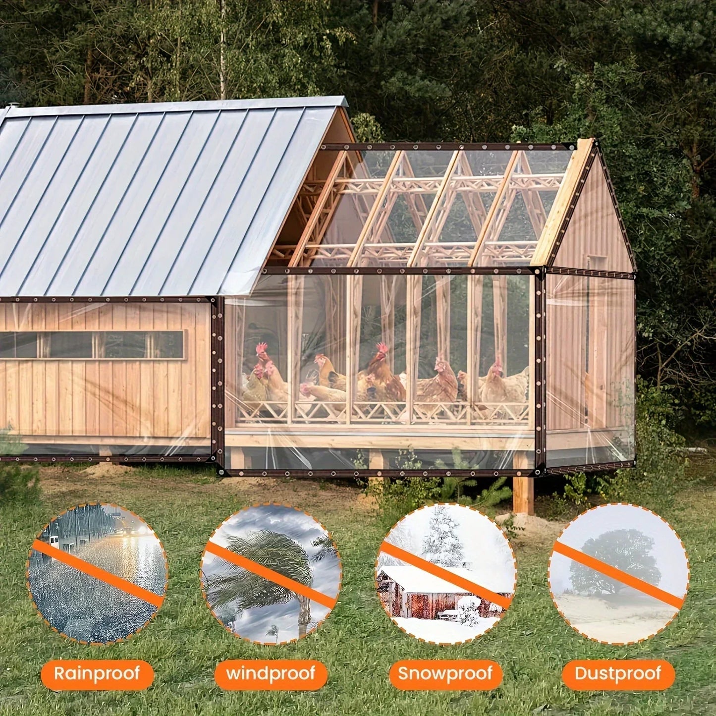 Plane 2025: Clear Waterproof Tarp Seal Ring - Rainproof Outdoor Garden Cover Patio Chicken Coop Porch Canopy Camping Collection