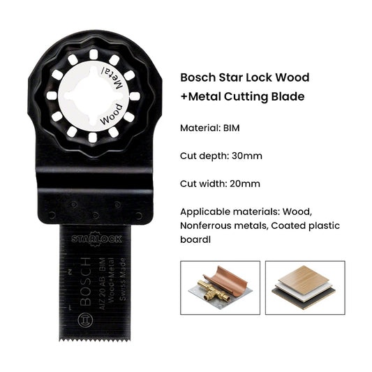 Bosch Starlock Accessories Oscillating Saw Blade AIZ 20 AB Wood Metal Plunge Saw Blade for Bosch Gop Series Renovator Power Tool