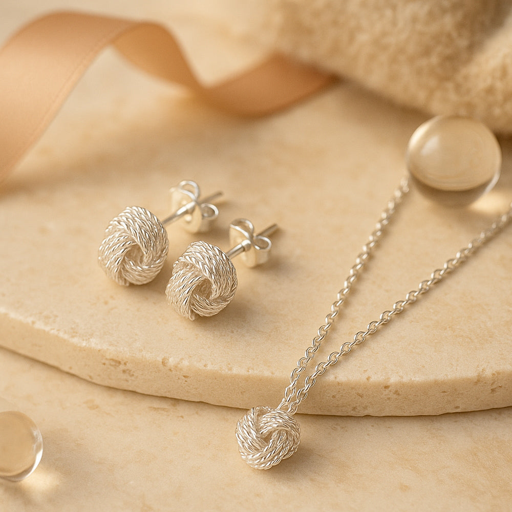 KnotSilber Filigranes Silberset - Länge 45 cm, 925er Silber, Nickelfrei