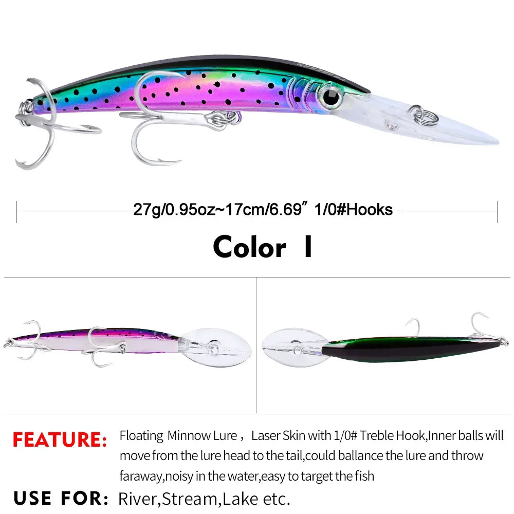 KNCONAN Minnow Köder Tieftaucher - 17cm 27g Kunstköder