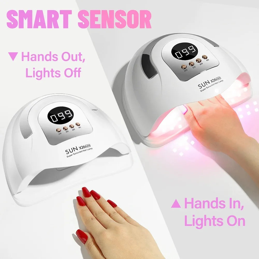 Sun X26 MAX Nail Art UV LED Lamp For Nails Manicure 81LEDS Professional Gel Polish Drying Lamps With Timer Auto Sensor