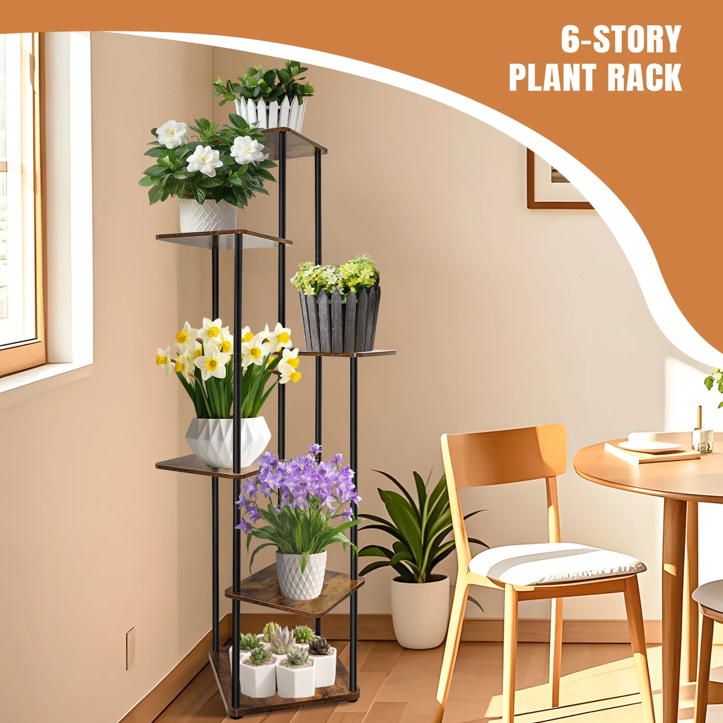 NatureLine Pflanzenständer 4 Bis 6-Stufig Metall Innen 80-132 cm