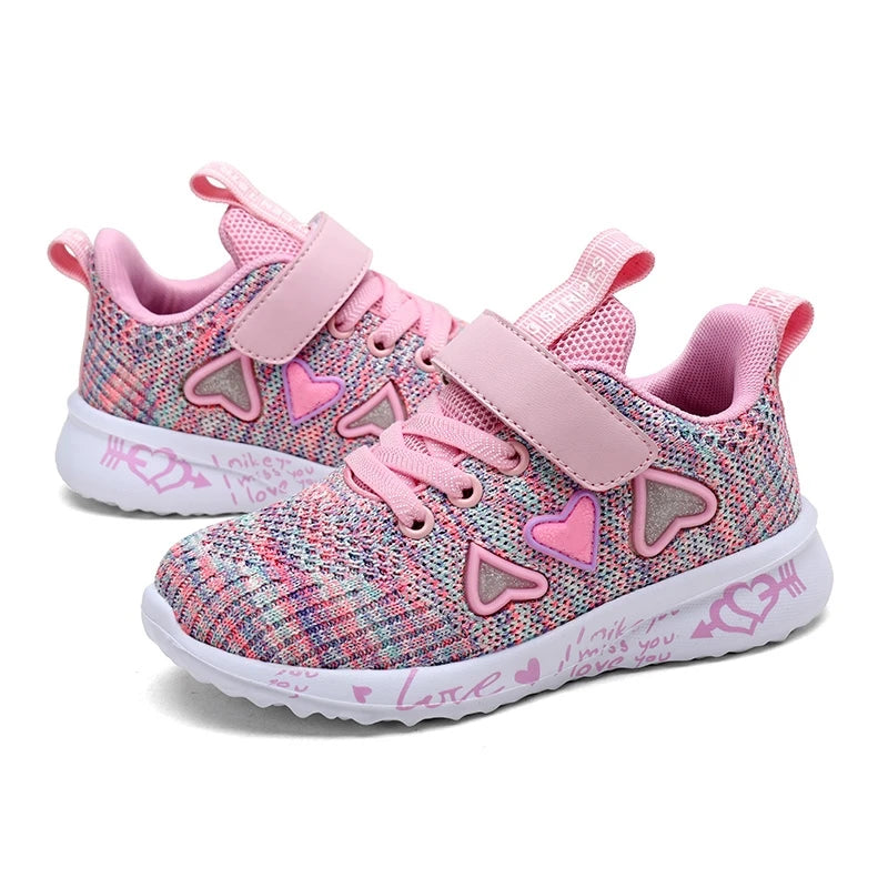 Mädchen Casual Schuhe 2025 - Leicht Mesh Sneakers Kinder Sommer - Frühling Herbst Tenis Süß Sport Cartoon Weiblich Laufen Socken Schuhe