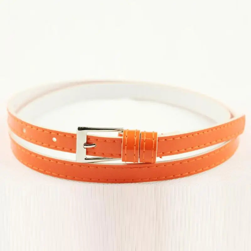 Women Belts New PU Leather Candy Color Metal Buckle Belt Girls Dress Jean Pants Waistband Belts for Lady Luxury Brand Belts