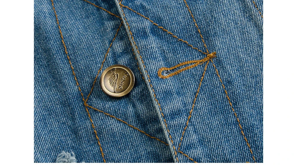 Men's Denim Vest Sleeveless Jackets Cotton Retro Streetwear Ripped Blue Jean Vests Fashion Hip Hop Waistcoat Men Clothing