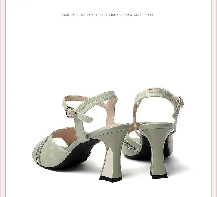Elegant Sandals Ladies 2023 Shoes for Women Sandals Summer 2023 Peep Toe Dress Bling High Heels Sandals Female Fashion elegant Shoe
