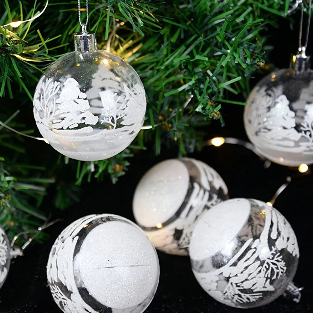 Choice Schneeflocken Kugeln Rund - 6 Stück Glitzer