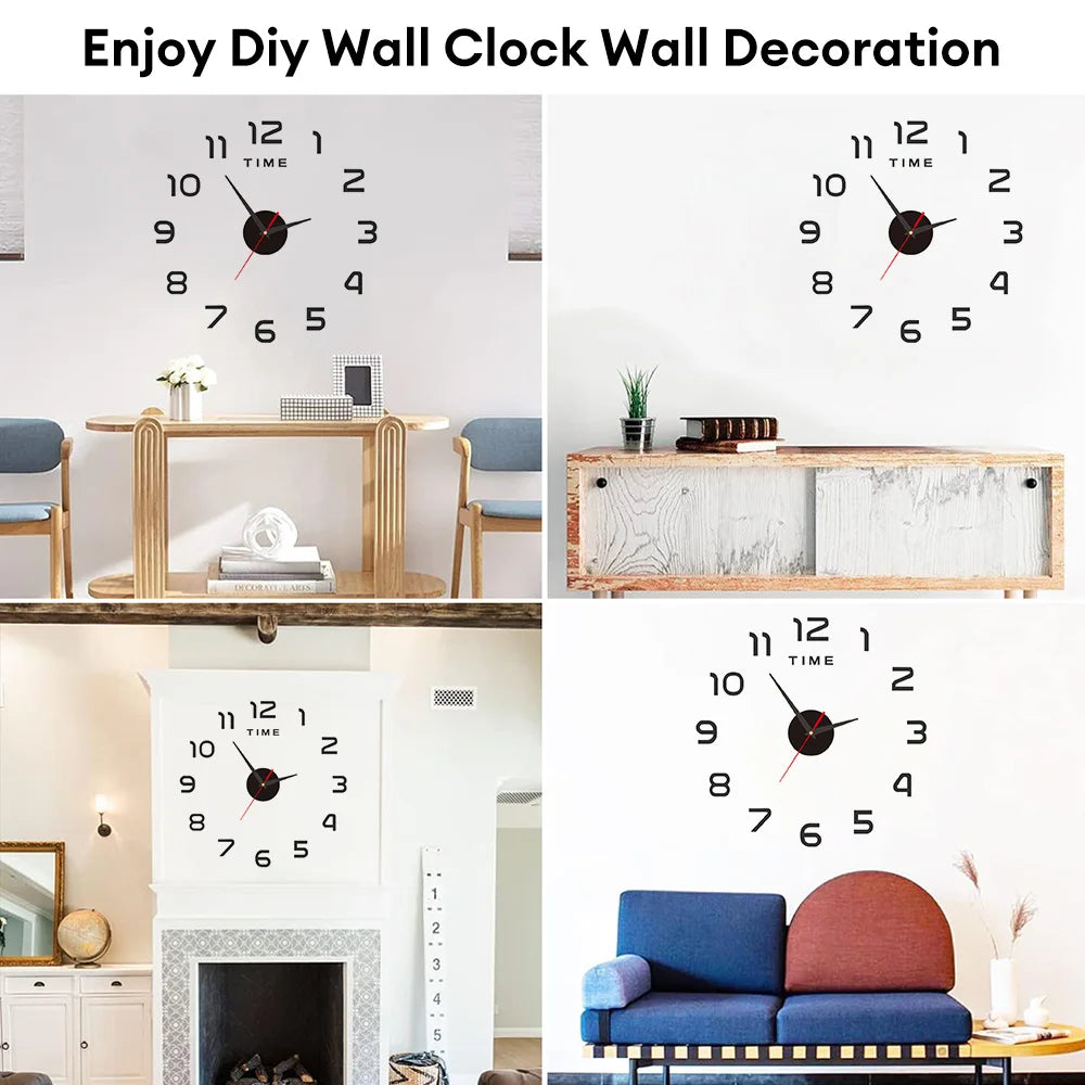 Aurora Modern Wanduhr DIY Lautlos - Acryl Ø60cm Batterie
