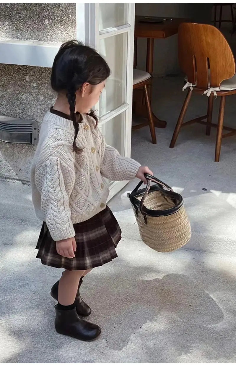 BabyStyle Strickjacke Mädchen Rundhals - Rot Gr.3-6 Unisex